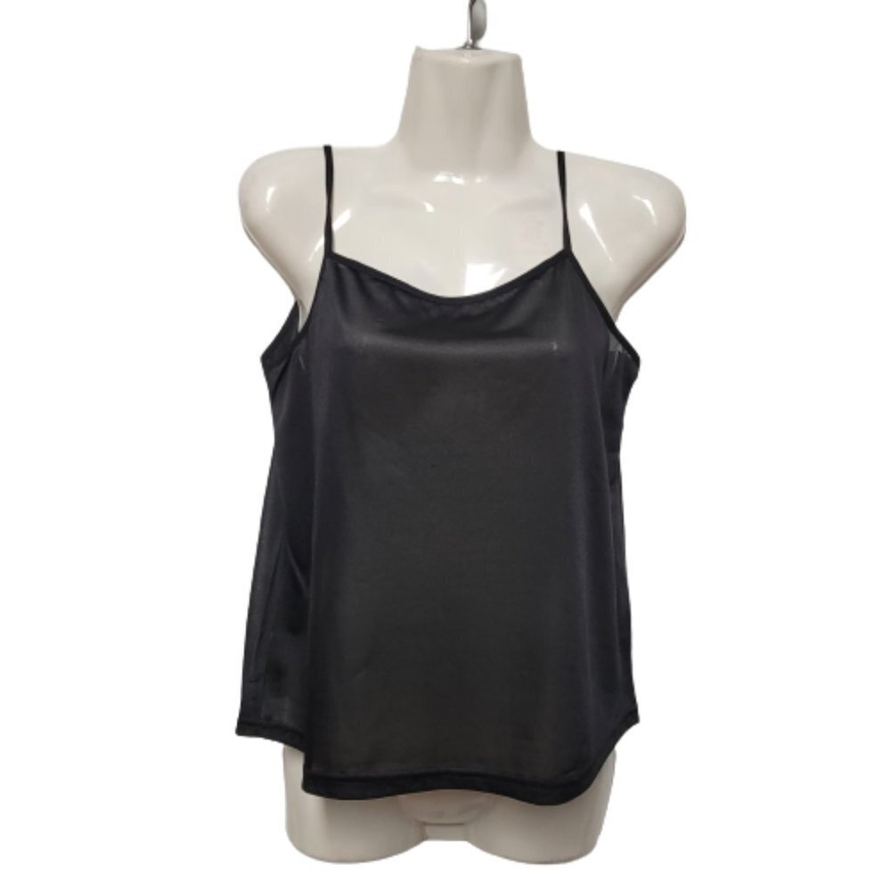 SHEER Black Spaghetti Strap Camisole Tank Top